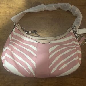 Coach Pink and White Zebra Print Women's Bag
